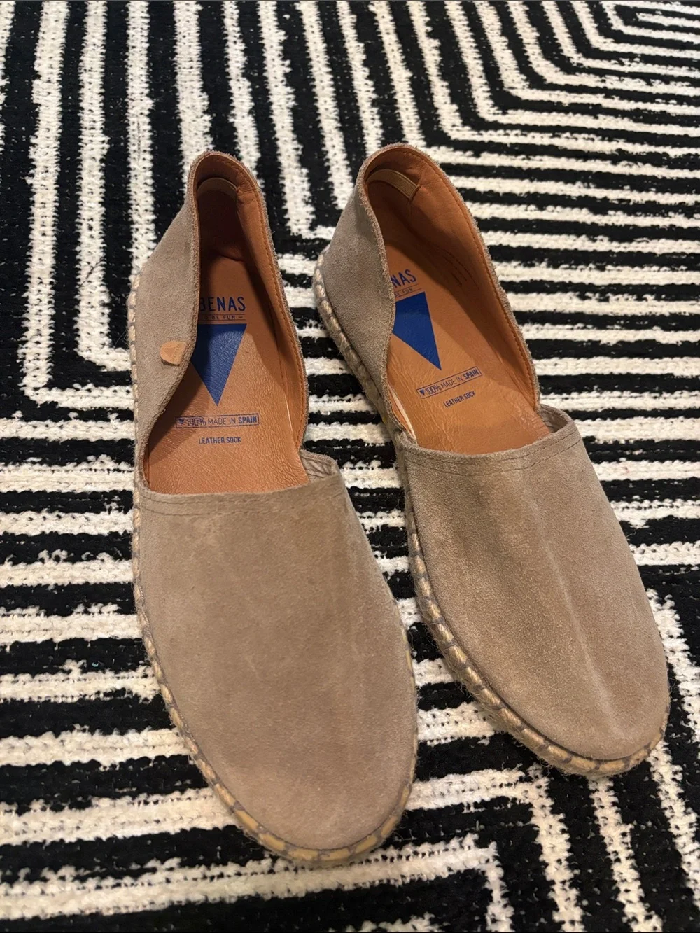 Verbenas Carmen Taupe Suede Espadrilles Size 41